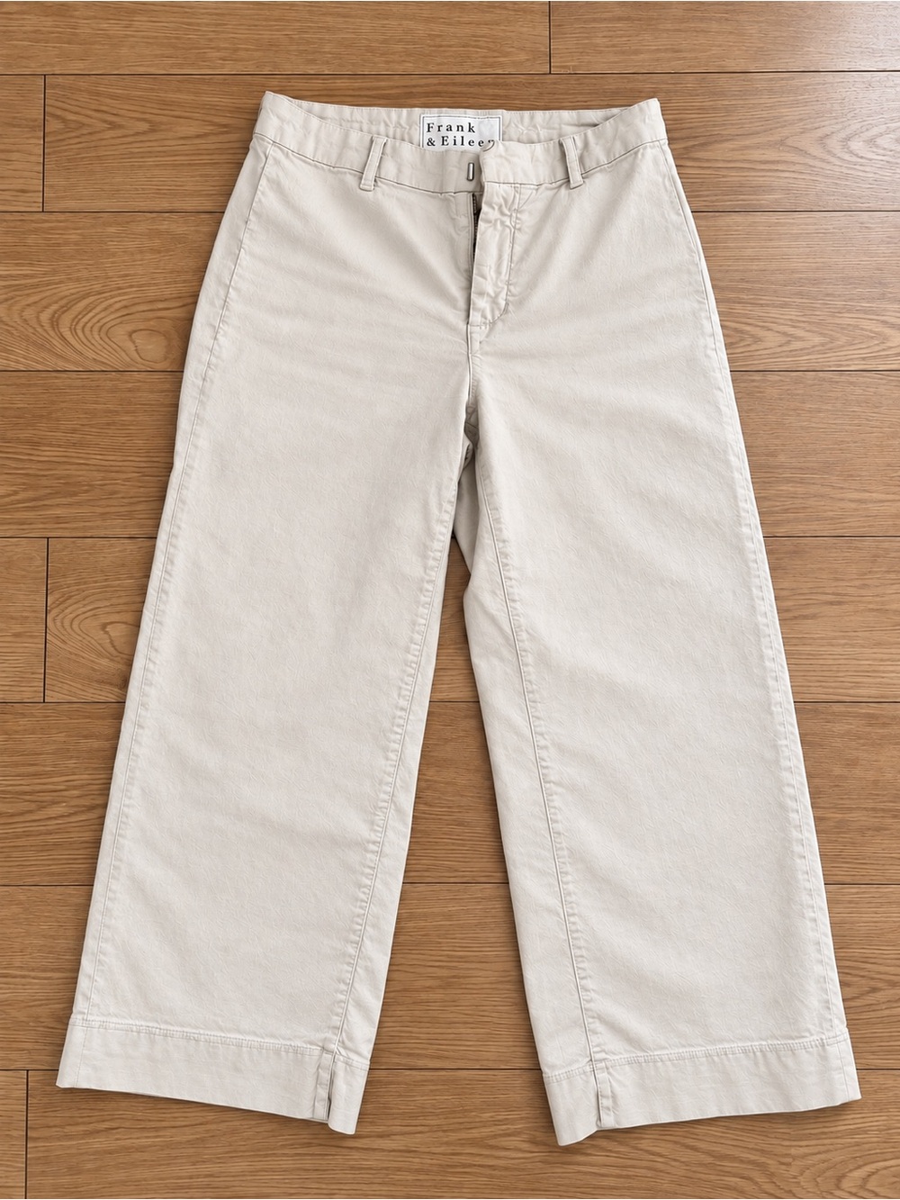 Frank & Eileen Wide-Leg Chino Pants in Off-White size 6